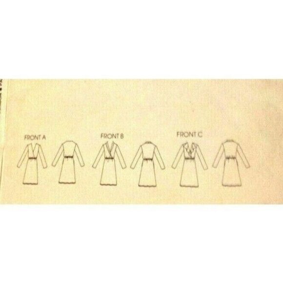 Sewing Pattern Vogue 7926 Loose Fitting Blouson Dress W/Wrap Bodice Size 8 Vtg - Picture 4 of 5